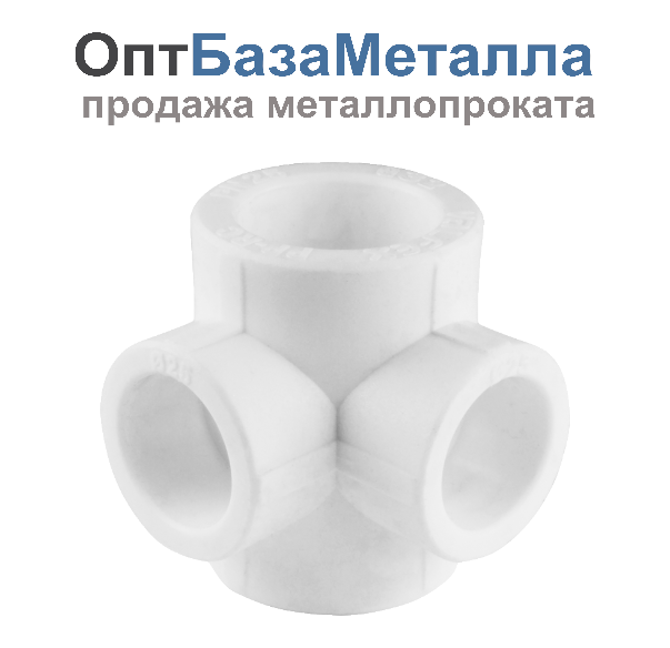 Крестовина PP-R 2-плоскостная белая внутренняя пайка Дн 32х25 VALFEX 10118132